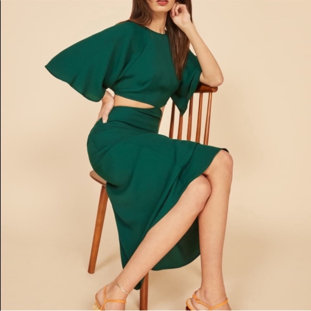 Reformation Benny Dress — Emerald